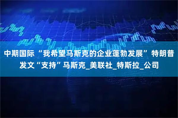 中期国际 “我希望马斯克的企业蓬勃发展” 特朗普发文“支持”马斯克_美联社_特斯拉_公司